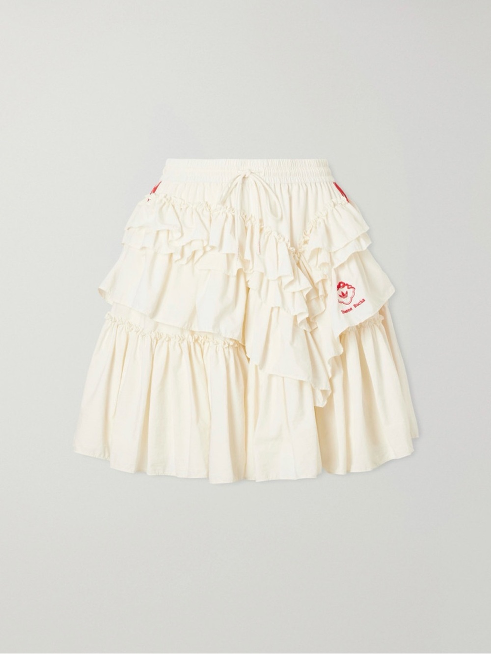 Simone Rocha Cream Tiered Ruffle Mini Skirt